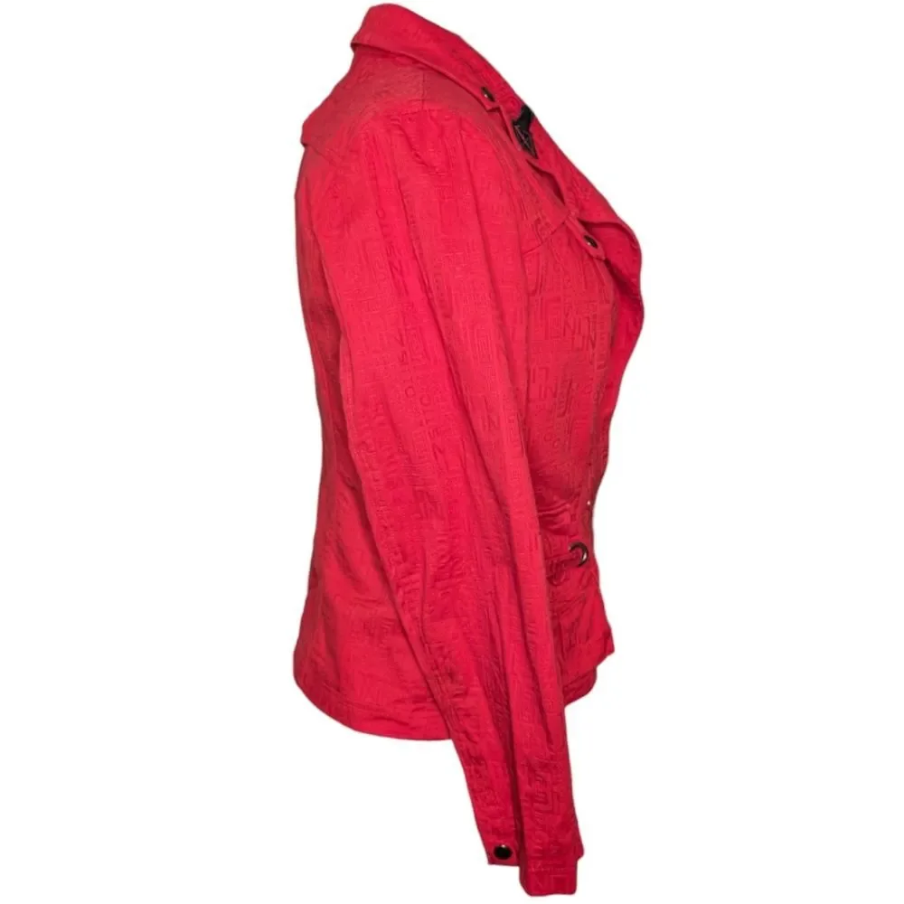 Women's Designer Simon Chang Red Blazer Jacket, Size 12